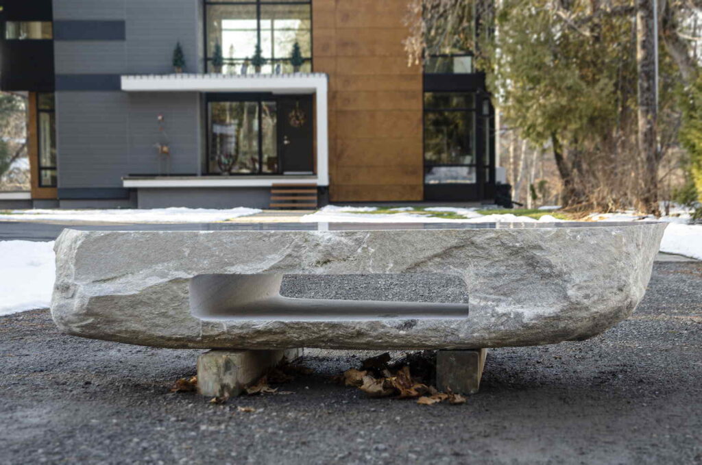 Polished Granite Boulder Table