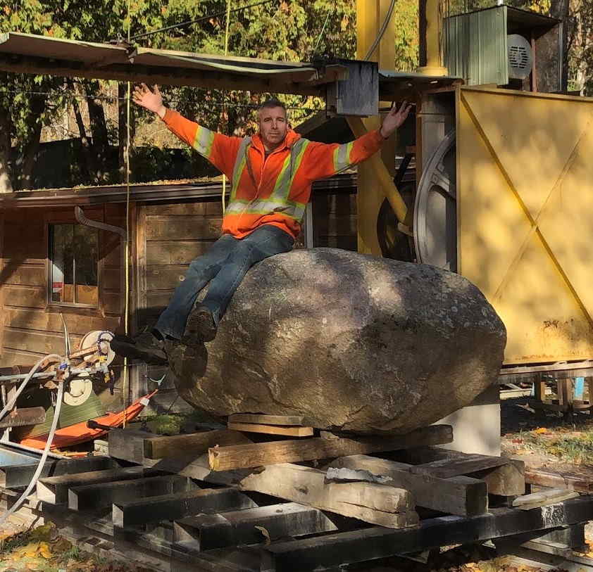 Setting up stone for cutting