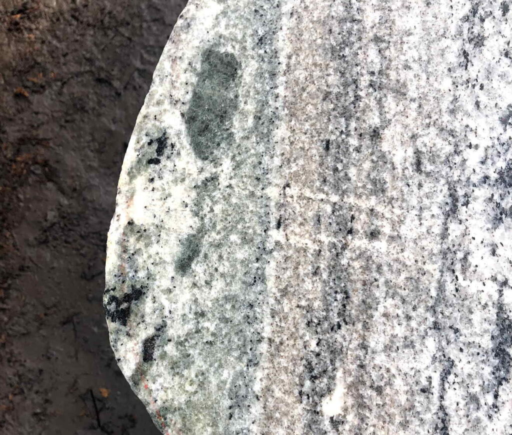 Granite polished boulder table